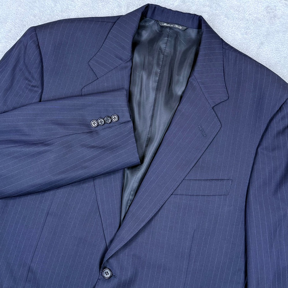 Canali Super 120s Wool Blazer Suit Jacket Mens 44R Navy 13220 Pinstripe 2-Button